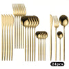 Stainless Steel Cutlery Sets (10/24/48 Pieces), Including Forks, Spoons, Knives, Coffee Spoons, And Steak Knives; Reusable; Serving Sizes For 2/4/6/8 People.